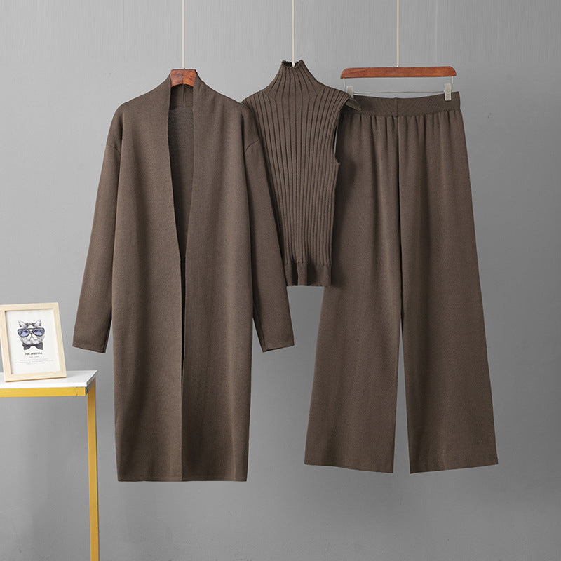 Belissatr™ | Zarif 3’lü Takım – Hırka, Triko Bluz ve Pantolon