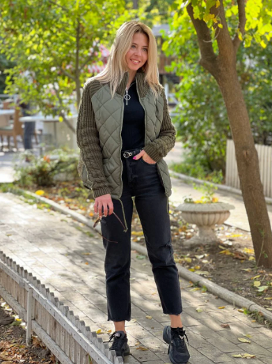 Belissa™ | Triko Kollu Kapitone Şişme Mont – Rahat ve Şık