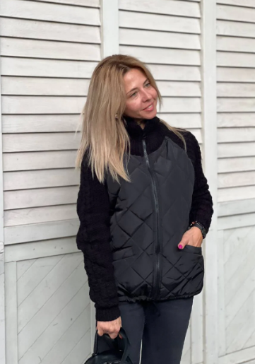 Belissa™ | Triko Kollu Kapitone Şişme Mont – Rahat ve Şık