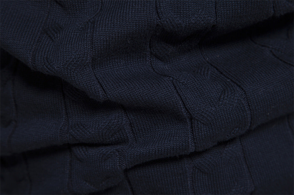 Belissa™ Nordic Desen Yarım Fermuarlı Triko Kazak – Kışlık Örgü Detaylı Premium Erkek Kazak