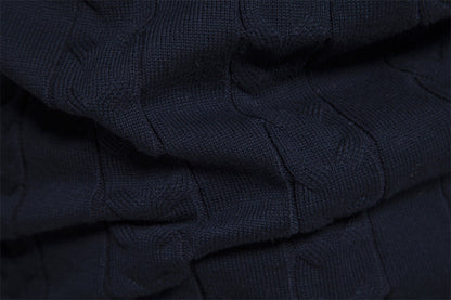 Belissa™ Nordic Desen Yarım Fermuarlı Triko Kazak – Kışlık Örgü Detaylı Premium Erkek Kazak