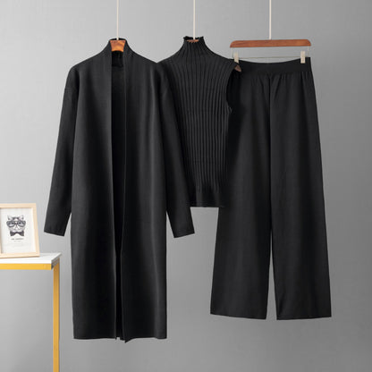 Belissatr™ | Zarif 3’lü Takım – Hırka, Triko Bluz ve Pantolon