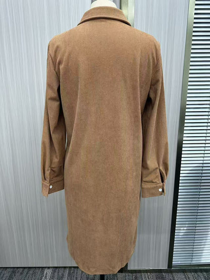 Belissa™ |Cepli Kadife Gömlek Elbise – Belissatr Casual Style