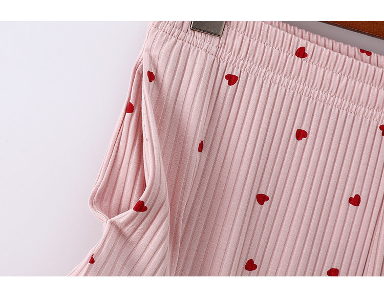 Belissatr™ | Kollu Uzun Pantolonlu Pijama Takımı – İlkbahar Yaz 3 Parçalı Set