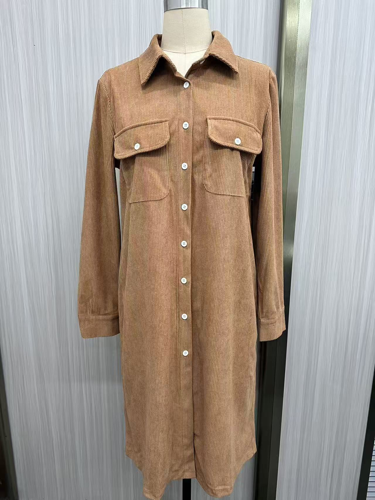 Belissa™ |Cepli Kadife Gömlek Elbise – Belissatr Casual Style