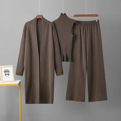 Belissatr™ | Zarif 3’lü Takım – Hırka, Triko Bluz ve Pantolon