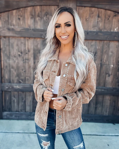 Zincir Detaylı Kadife Ceket