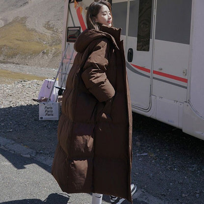 Belissatr™ | Kapitone Oversize Kapüşonlu Uzun Mont – Kışlık Rahat Şıklık