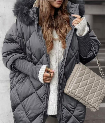 Belissatr™ Premium Kürk Kapüşonlu Su Geçirmez Şişme Mont