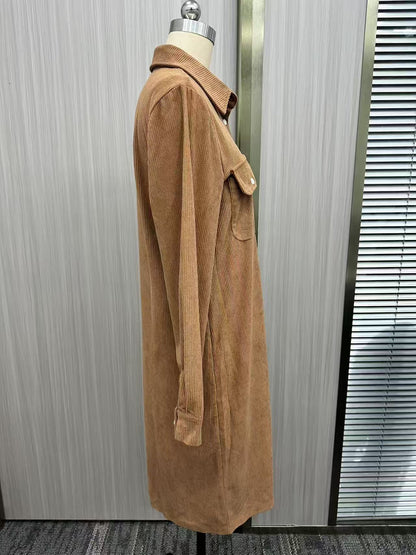 Belissa™ |Cepli Kadife Gömlek Elbise – Belissatr Casual Style