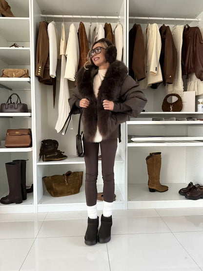 Kürk Detaylı Şişme Mont – Kışlık Premium Tasarım