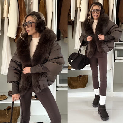 Kürk Detaylı Şişme Mont – Kışlık Premium Tasarım