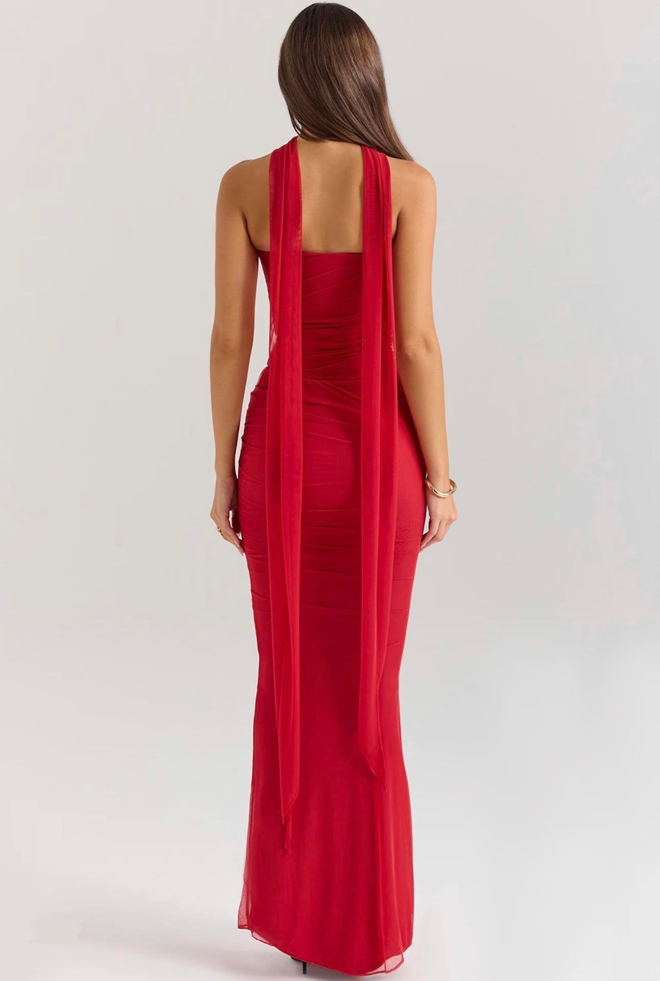 Belissatr™ | Boynu Bağ Detaylı Drapeli Takım