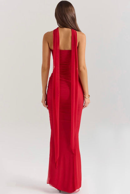 Belissatr™ | Boynu Bağ Detaylı Drapeli Takım