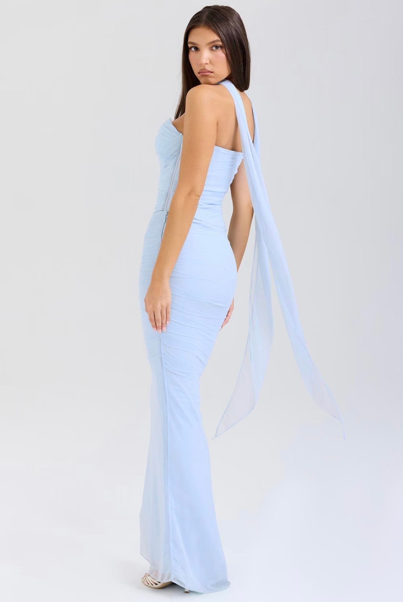 Belissatr™ | Boynu Bağ Detaylı Drapeli Takım