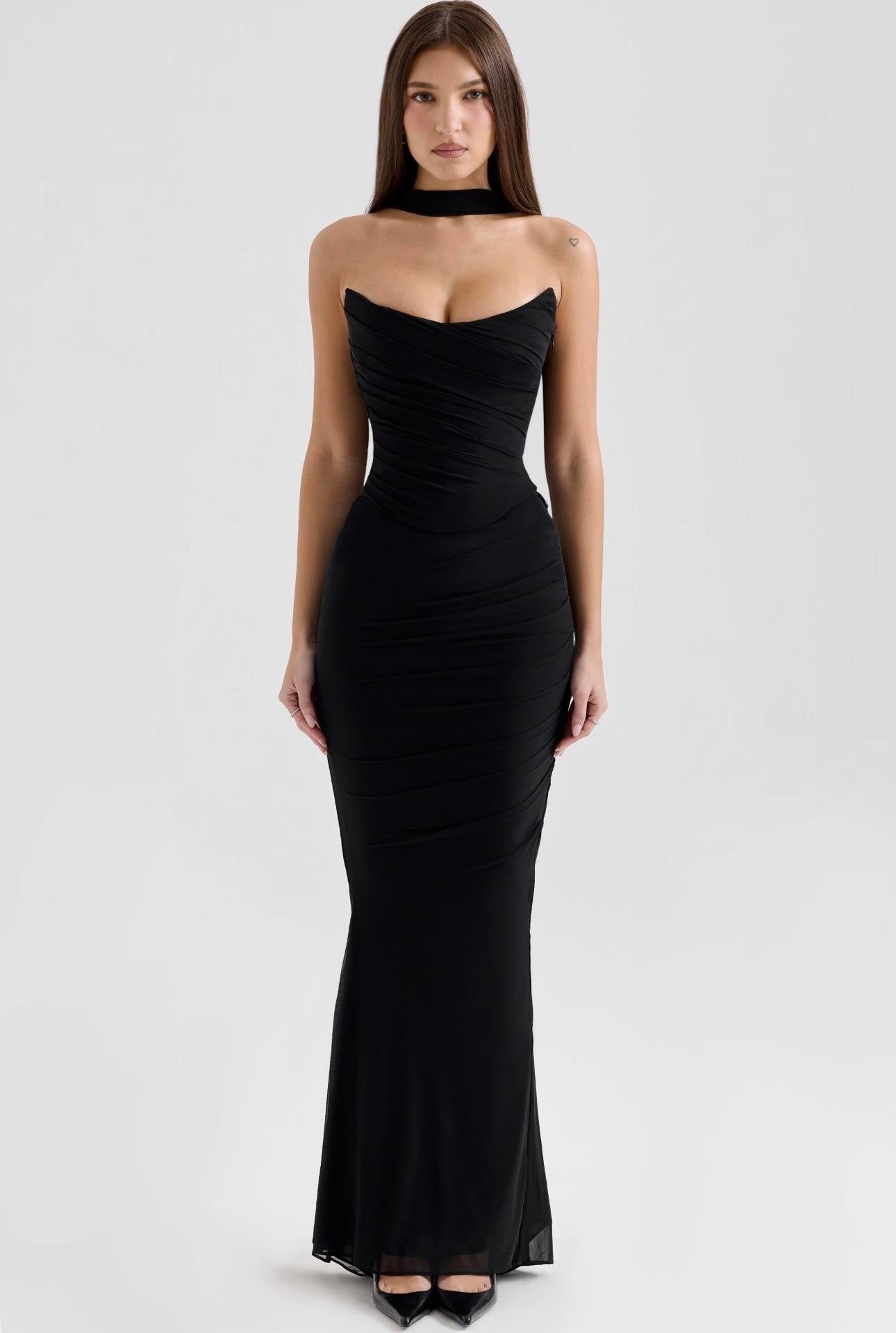 Belissatr™ | Boynu Bağ Detaylı Drapeli Takım