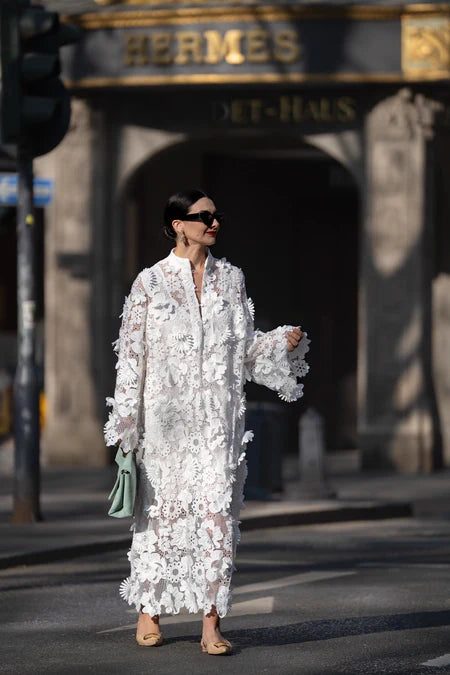 Belissatr™ | Dantel Beyaz Elbise