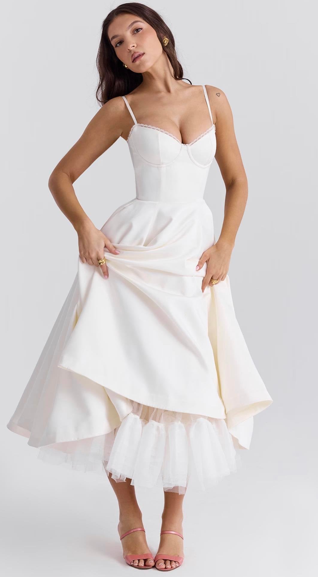 İp Askılı Kuplu Elbise