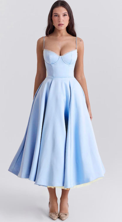 İp Askılı Kuplu Elbise