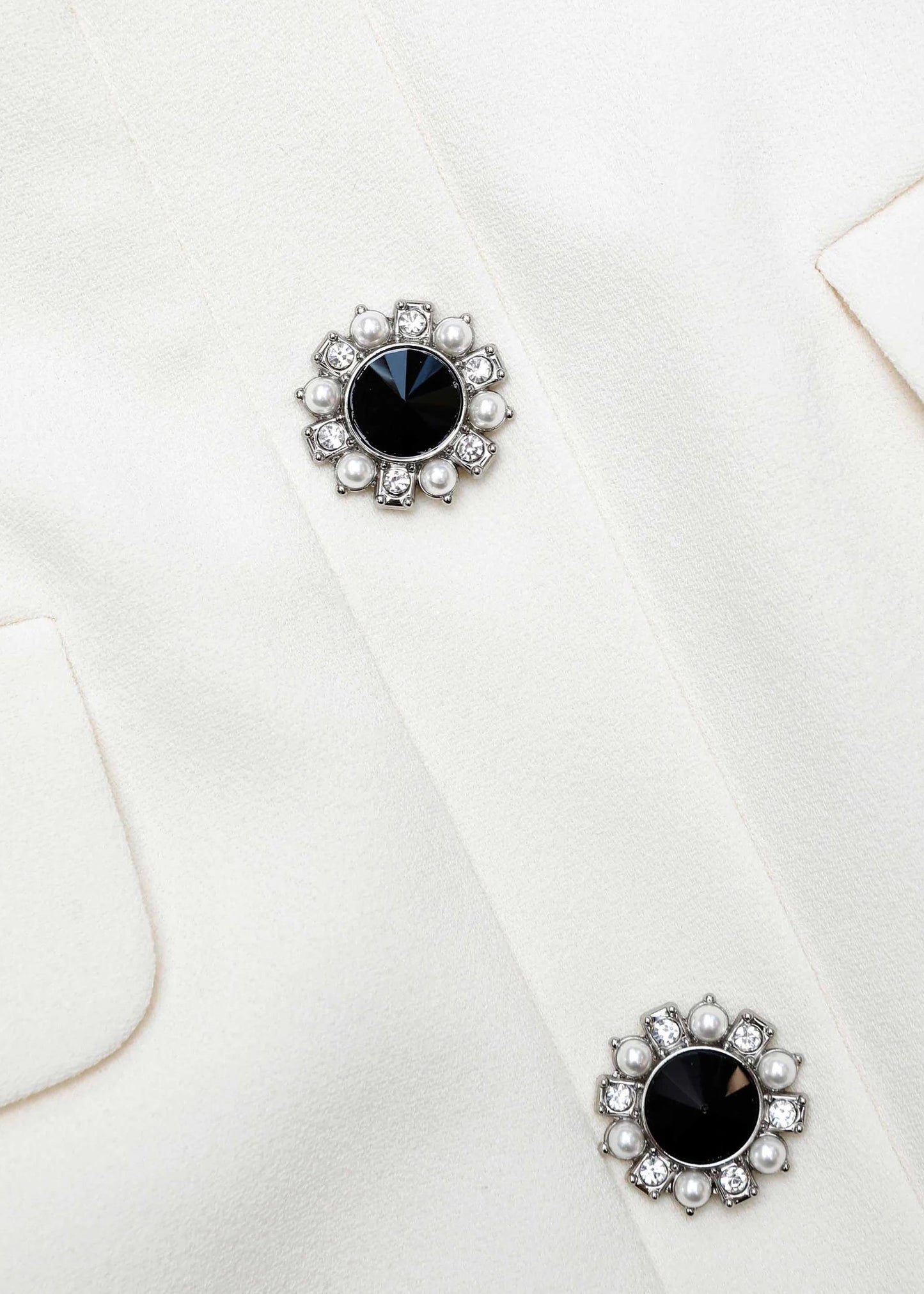 Kristal Düğme Detaylı Midi Elbise