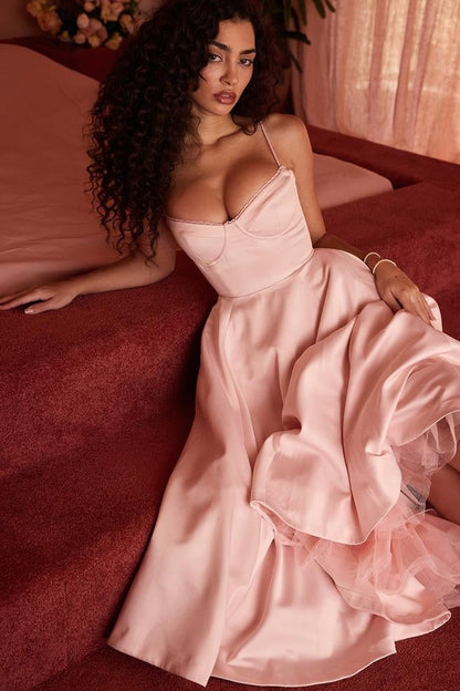 İp Askılı Kuplu Elbise