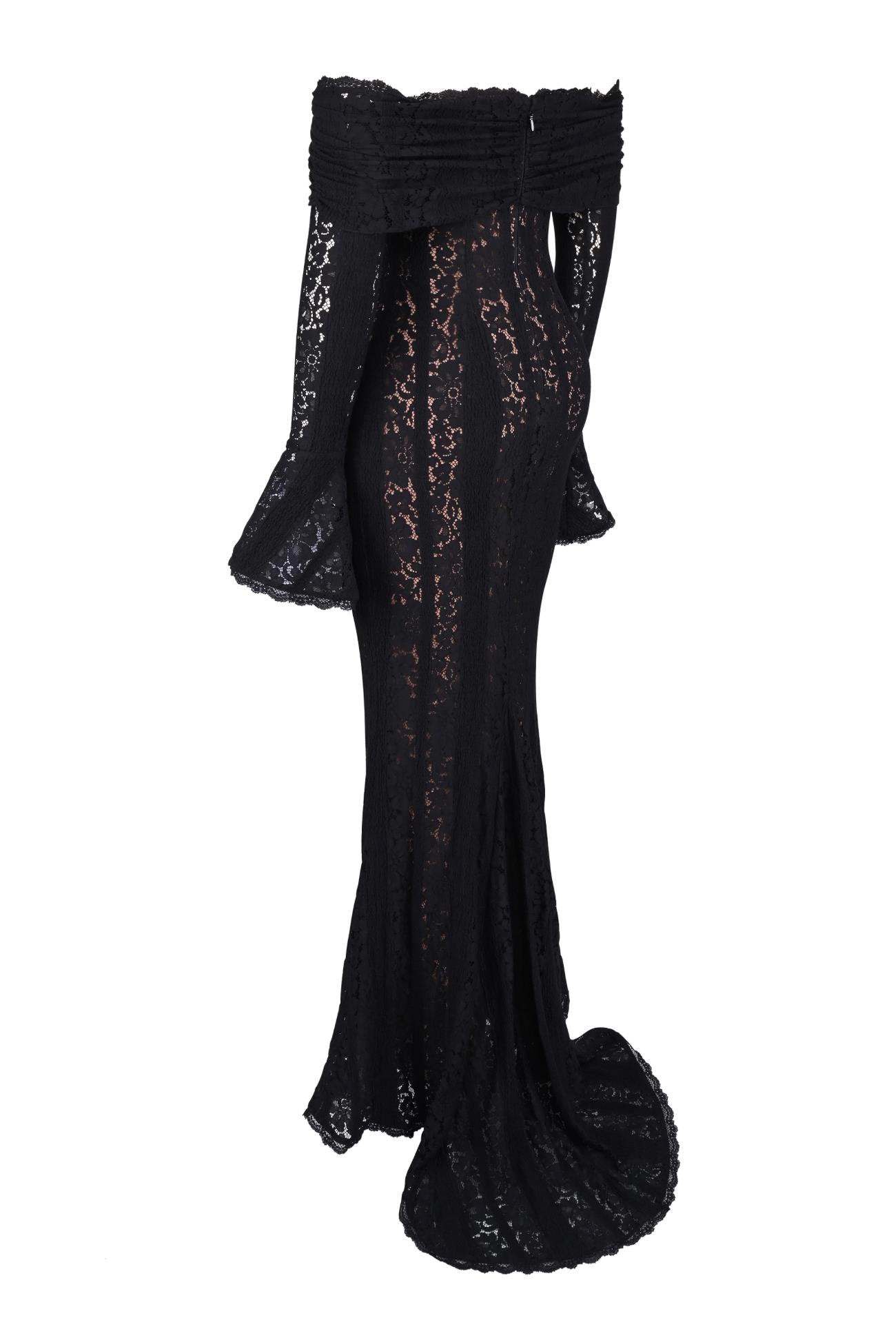 Madonna Yaka Dantel Maksi Elbise