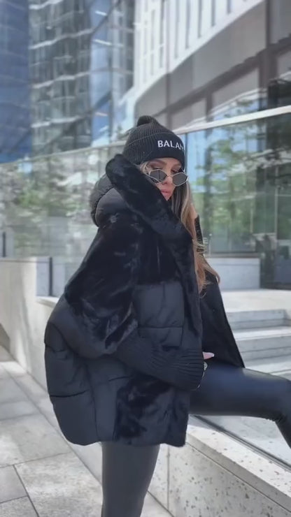 Belissa™ | Kürklü Kapüşonlu Şişme Mont – Premium Kışlık Koleksiyon