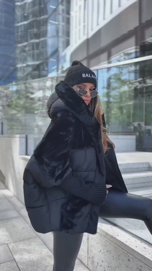 Belissa™ | Kürklü Kapüşonlu Şişme Mont – Premium Kışlık Koleksiyon