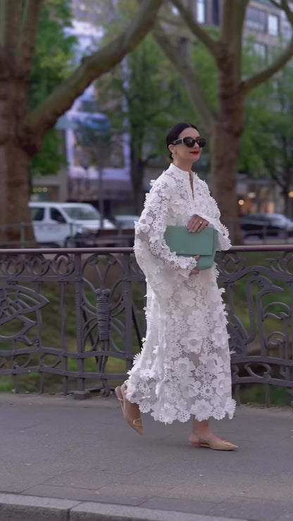 Belissatr™ | Dantel Beyaz Elbise