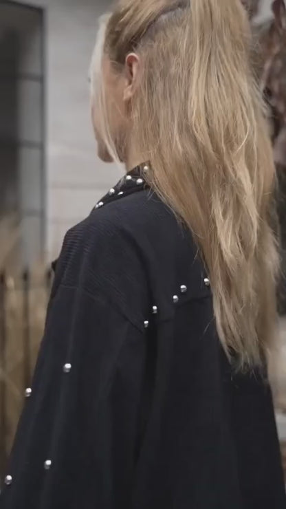 Zincir Detaylı Kadife Ceket