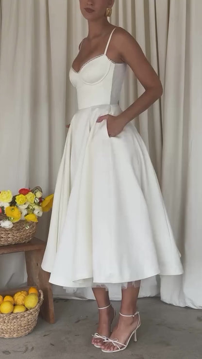 İp Askılı Kuplu Elbise