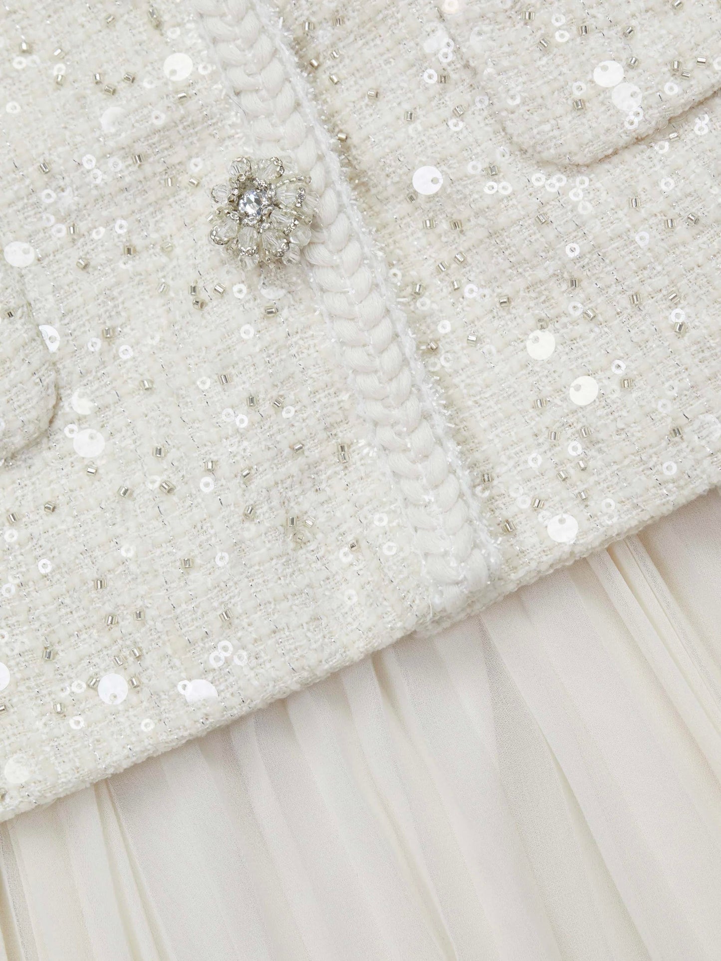 Tüvit Ceketli Pileli Mini Elbise