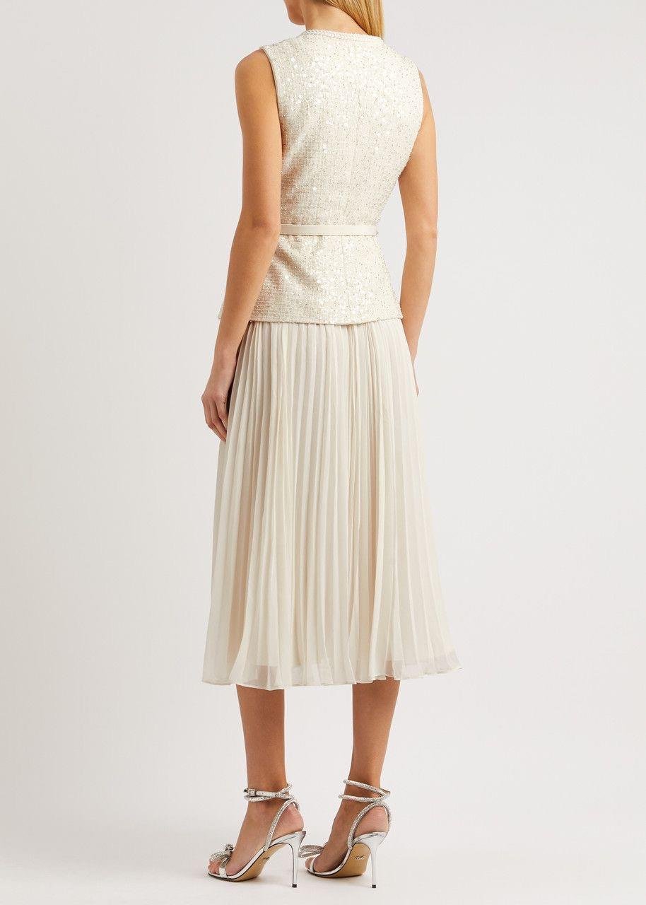 Tüvit Yelek ve Pileli Etek Takım